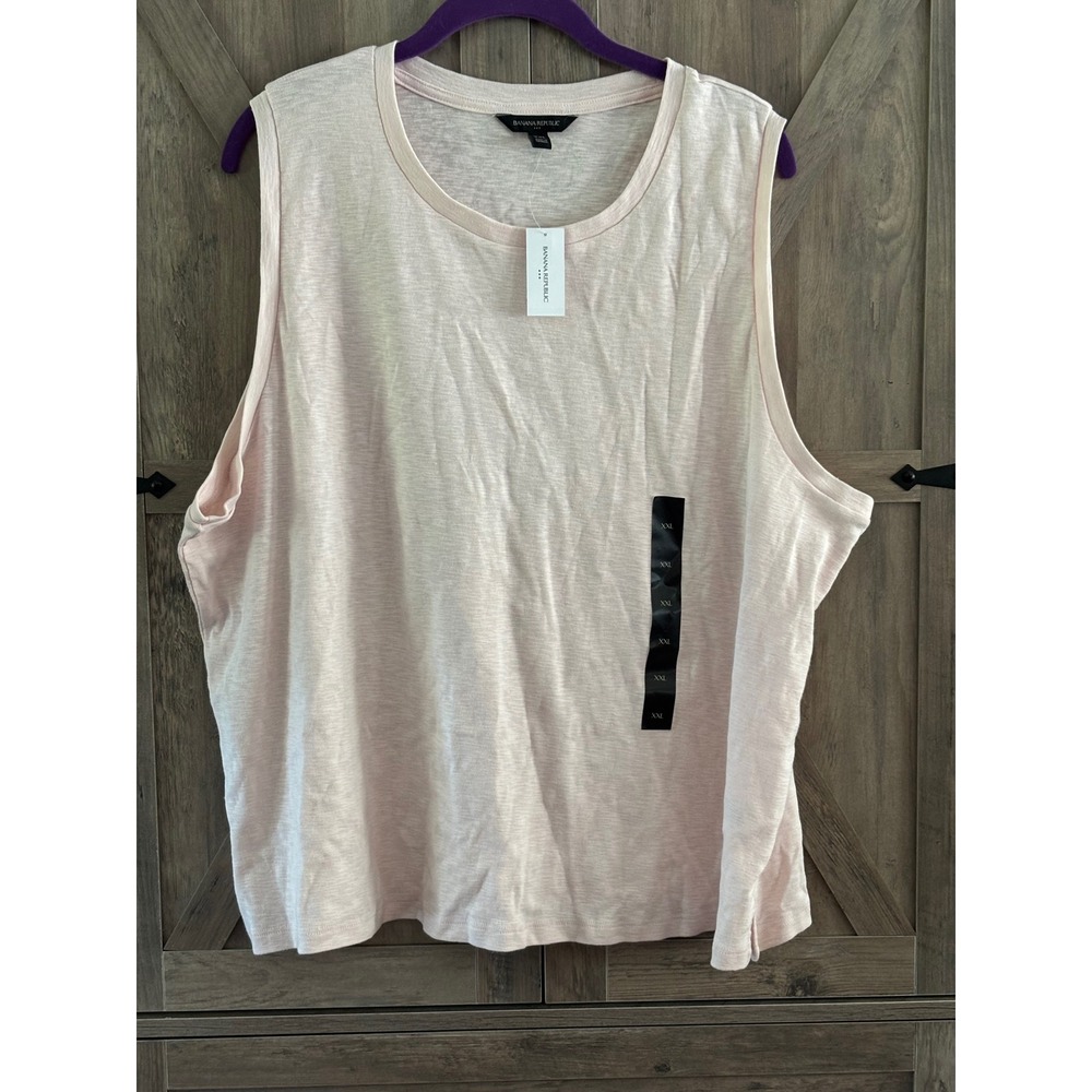 Banana Republic Factory Pink Slub Jersey Tank Top XXL 882154-01-1 Sleeveless Tee